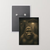 Bigfoot Sasquatch Alien UFO Grappig Button (Voorkant / Achterkant)