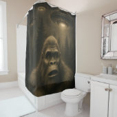 Bigfoot Sasquatch Alien UFO Grappig Douchegordijn (In situ)