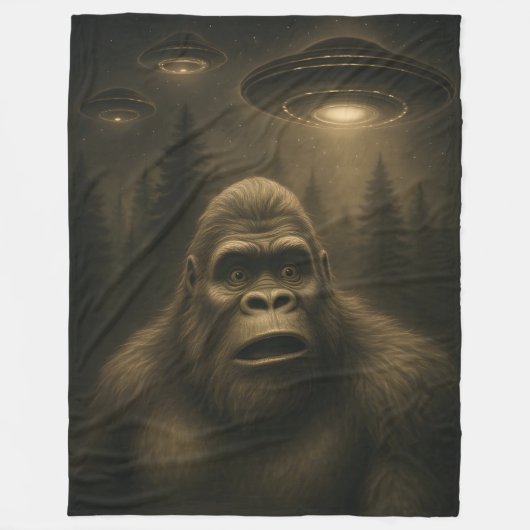 Bigfoot Sasquatch Alien UFO Grappig Fleece Deken (Voorkant)