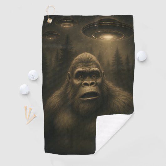 Bigfoot Sasquatch Alien UFO Grappig Golfhanddoek (Insitu)