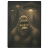 Bigfoot Sasquatch Alien UFO Grappig Klembord (Achterkant)