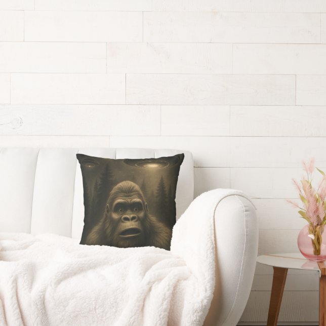 Bigfoot Sasquatch Alien UFO Grappig Kussen (Bank)