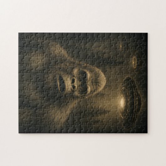 Bigfoot Sasquatch Alien UFO Grappig Legpuzzel (Horizontaal)