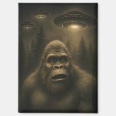 Bigfoot Sasquatch Alien UFO Grappig Magneet (Voorkant)