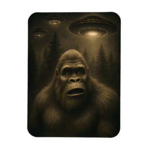 Bigfoot Sasquatch Alien UFO Grappig Magneet