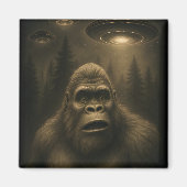 Bigfoot Sasquatch Alien UFO Grappig Magneet (Voorkant)