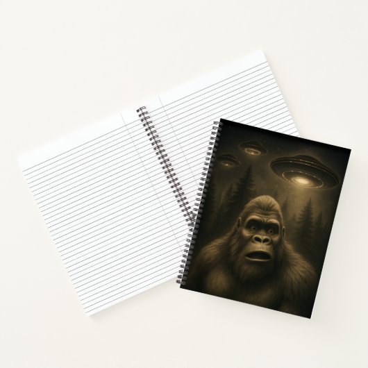Bigfoot Sasquatch Alien UFO Grappig Notitieboek (Binnen)