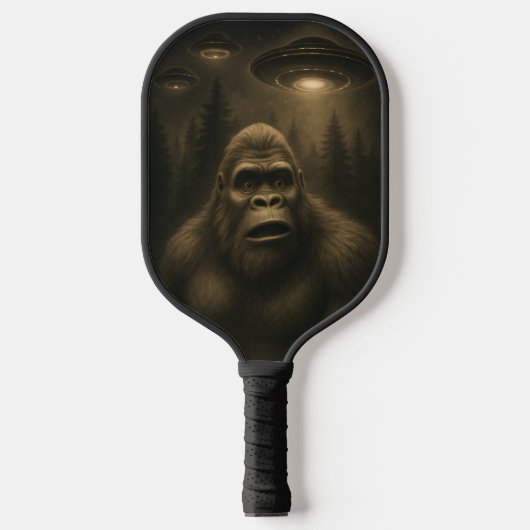 Bigfoot Sasquatch Alien UFO Grappig Pickleball Paddle (Voorkant)