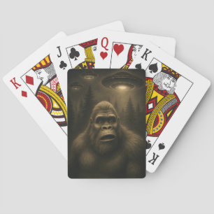 Bigfoot Sasquatch Alien UFO Grappig Pokerkaarten