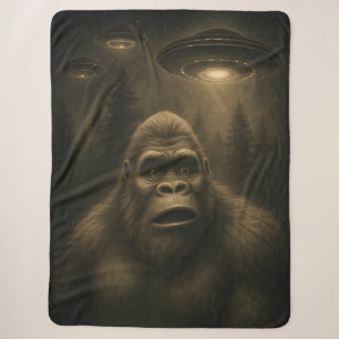 Bigfoot Sasquatch Alien UFO Grappig Sherpa Deken