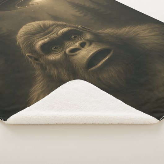Bigfoot Sasquatch Alien UFO Grappig Sherpa Deken (3/4)