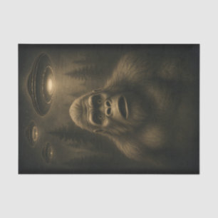 Bigfoot Sasquatch Alien UFO Grappig Tissuepapier