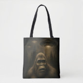 Bigfoot Sasquatch Alien UFO Grappig Tote Bag (Voorkant)
