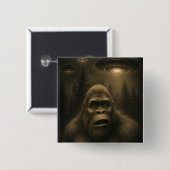 Bigfoot Sasquatch Alien UFO Grappig Vierkante Button 5,1 Cm (Voorkant /achterkant)