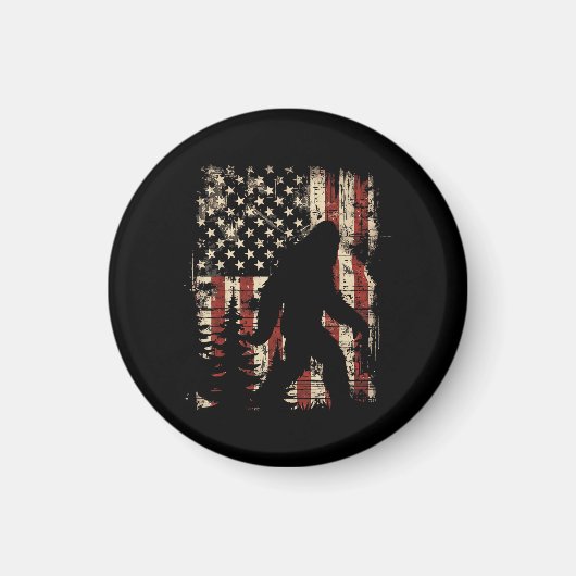 Bigfoot Sasquatch America Flag Patriotic Men Women Magneet (Voorkant)
