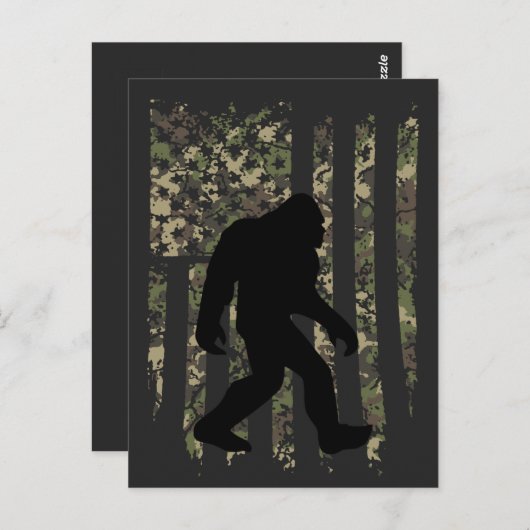 Bigfoot Sasquatch American Camouflaged USA Flag T- Briefkaart (Voorkant / Achterkant)