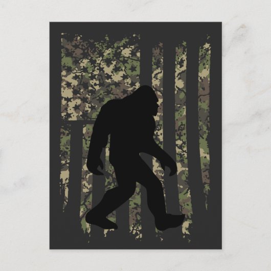 Bigfoot Sasquatch American Camouflaged USA Flag T- Briefkaart (Voorkant)