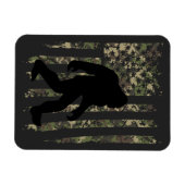 Bigfoot Sasquatch American Camouflaged USA Flag T- Magneet (Horizontaal)