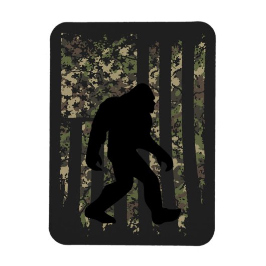 Bigfoot Sasquatch American Camouflaged USA Flag T- Magneet (Verticaal)