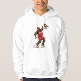 Bigfoot Sasquatch Basketbal Kerstmis 2026 Vakantie Hoodie