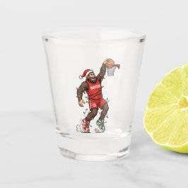 Bigfoot Sasquatch Basketbal Kerstmis 2026 Vakantie Shot Glas