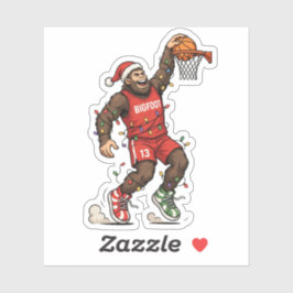 Bigfoot Sasquatch Basketbal Kerstmis 2026 Vakantie Sticker