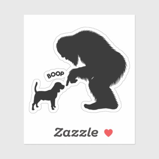 Bigfoot Sasquatch Beagle Boop Sticker (Vel)