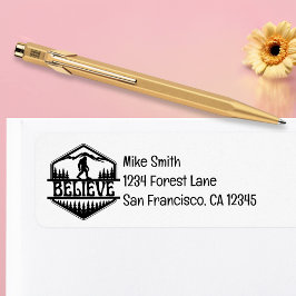 BigFoot Sasquatch Believe Forest Custom Address Etiket