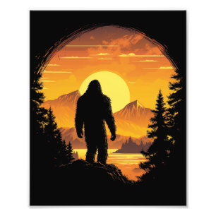 Bigfoot Sasquatch Believer Ranger Retro Foto Afdruk