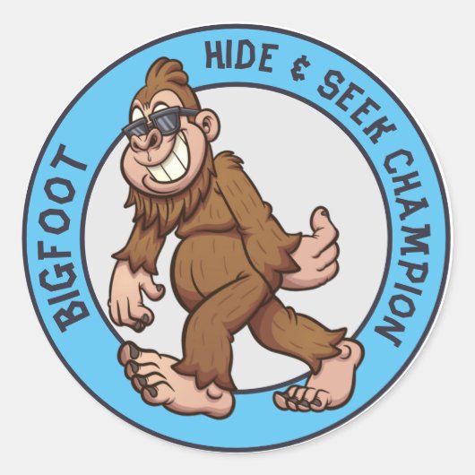 Bigfoot | Sasquatch (bewerkbaar) Klassieke ronde p Ronde Sticker (Voorkant)