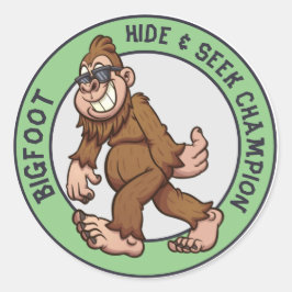 Bigfoot | Sasquatch (bewerkbaar) Klassieke ronde p Sticker
