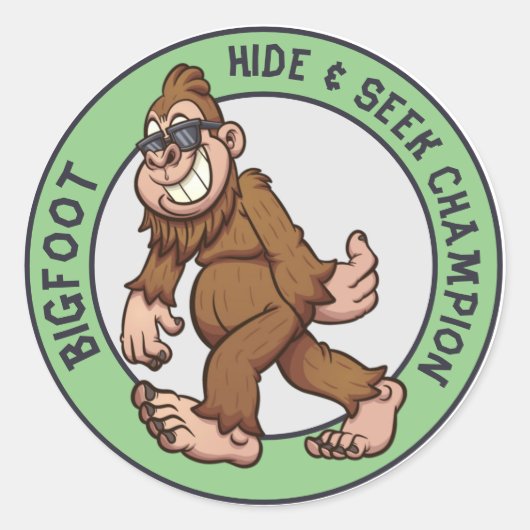 Bigfoot | Sasquatch (bewerkbaar) Klassieke ronde p Sticker (Voorkant)