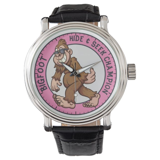 Bigfoot | Sasquatch (bewerkt) Horloge (Voorkant)
