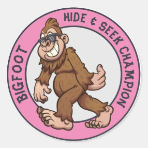 Bigfoot Sasquatch (bewerkt) Ronde Sticker