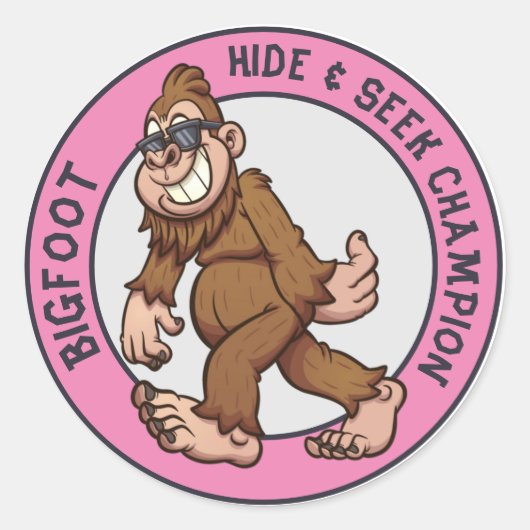 Bigfoot | Sasquatch (bewerkt) Ronde Sticker (Voorkant)