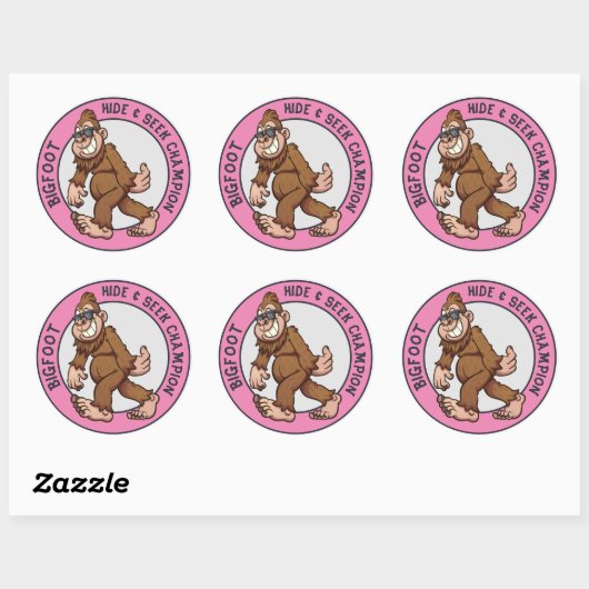 Bigfoot | Sasquatch (bewerkt) Ronde Sticker (Vel)