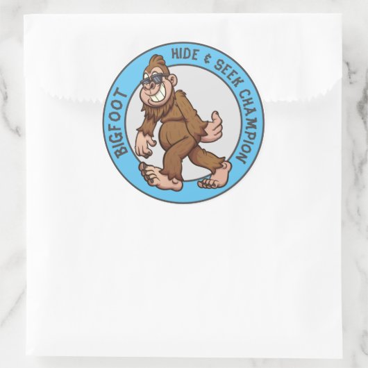 Bigfoot | Sasquatch (bewerkt) Ronde Sticker (Tas)
