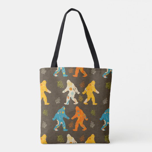 Bigfoot Sasquatch Brown Tote Bag (Achterkant)