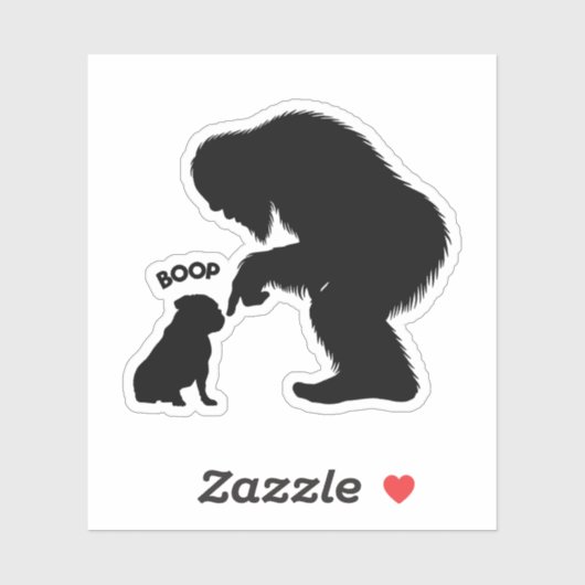 Bigfoot Sasquatch Bulldog Boop Sticker (Vel)