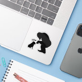 Bigfoot Sasquatch Bulldog Boop Sticker (Laptop met iPhone)