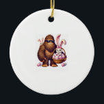 Bigfoot Sasquatch Bunny Easter Eggs Retro Men Boys Keramisch Ornament<br><div class="desc">Bigfoot Sasquatch Bunny Easter Eggs Retro Men Boys Kids Cute T-Shirt_1</div>