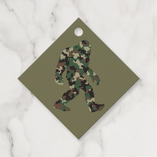 Bigfoot Sasquatch Camo Bedankjes Labels (Voorkant)