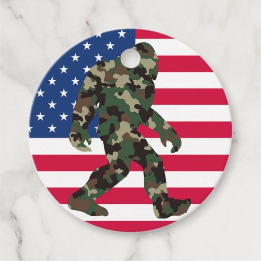 Bigfoot Sasquatch Camo Bedankjes Labels (Voorkant)