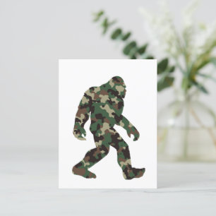 Bigfoot Sasquatch Camo Briefkaart