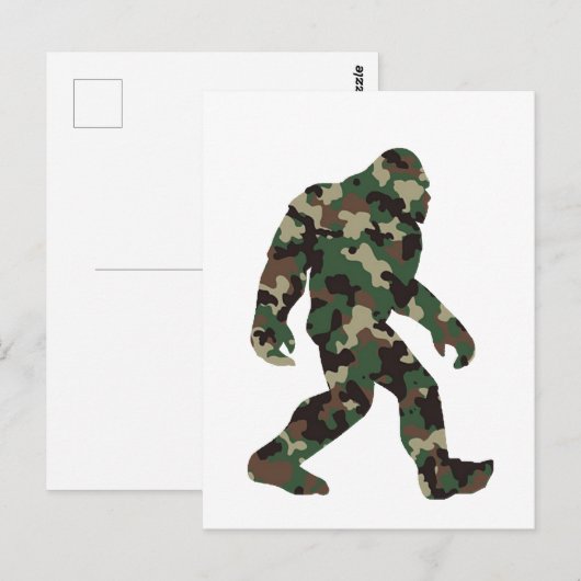 Bigfoot Sasquatch Camo Briefkaart (Voorkant / Achterkant)