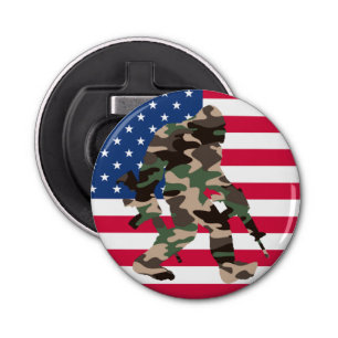 Bigfoot Sasquatch Camo Button Flesopener