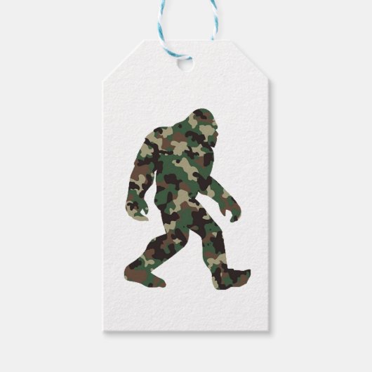 Bigfoot Sasquatch Camo Cadeaulabel (Voorkant)