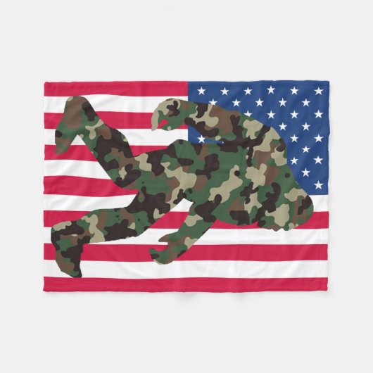 Bigfoot Sasquatch Camo Fleece Deken (Voorkant (Horizontaal))