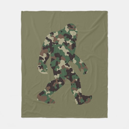 Bigfoot Sasquatch Camo Fleece Deken (Voorkant)