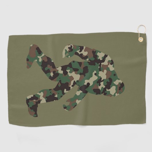 Bigfoot Sasquatch Camo Golfhanddoek (Horizontaal)